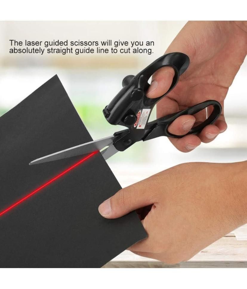 Professional Laser Guided Scissors| Switch On Laser Power| Activate Precision Laser Guide| Cut Perfect Every Time