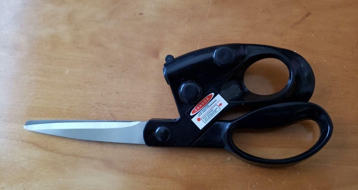 Professional Laser Guided Scissors| Switch On Laser Power| Activate Precision Laser Guide| Cut Perfect Every Time