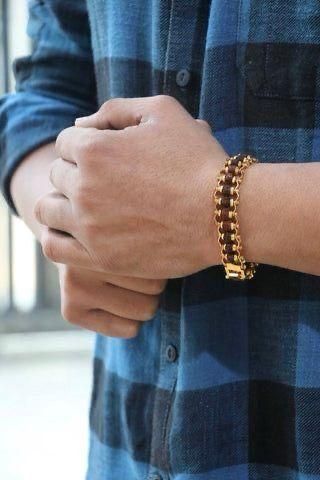Genuine Paanch Mukhi Modern Rudraksha Bracelet With Gold Plating. Default Title Khoppa
