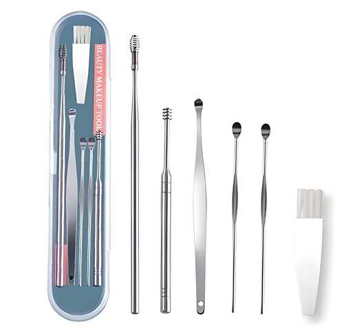 Professional 6-Piece Stainless Steel Ear Wax Removal Kit with Storage Case