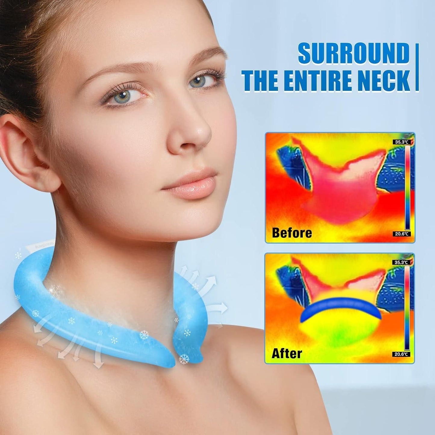 ❄️ Stay Cool, Beat the Heat! Reusable Neck Cooling Wraps Tube| 🔥 Combat Heat with Ease| 🧊 Cool Down Anytime, Anywhere!
