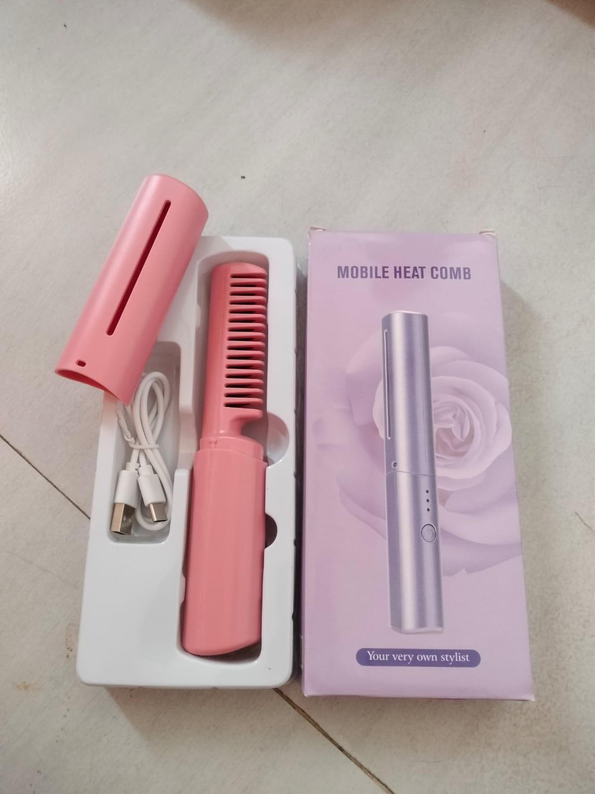 Cordless Rechargeable Hot Comb Hair Straightener – Fast Heating & Portable Styling Tool