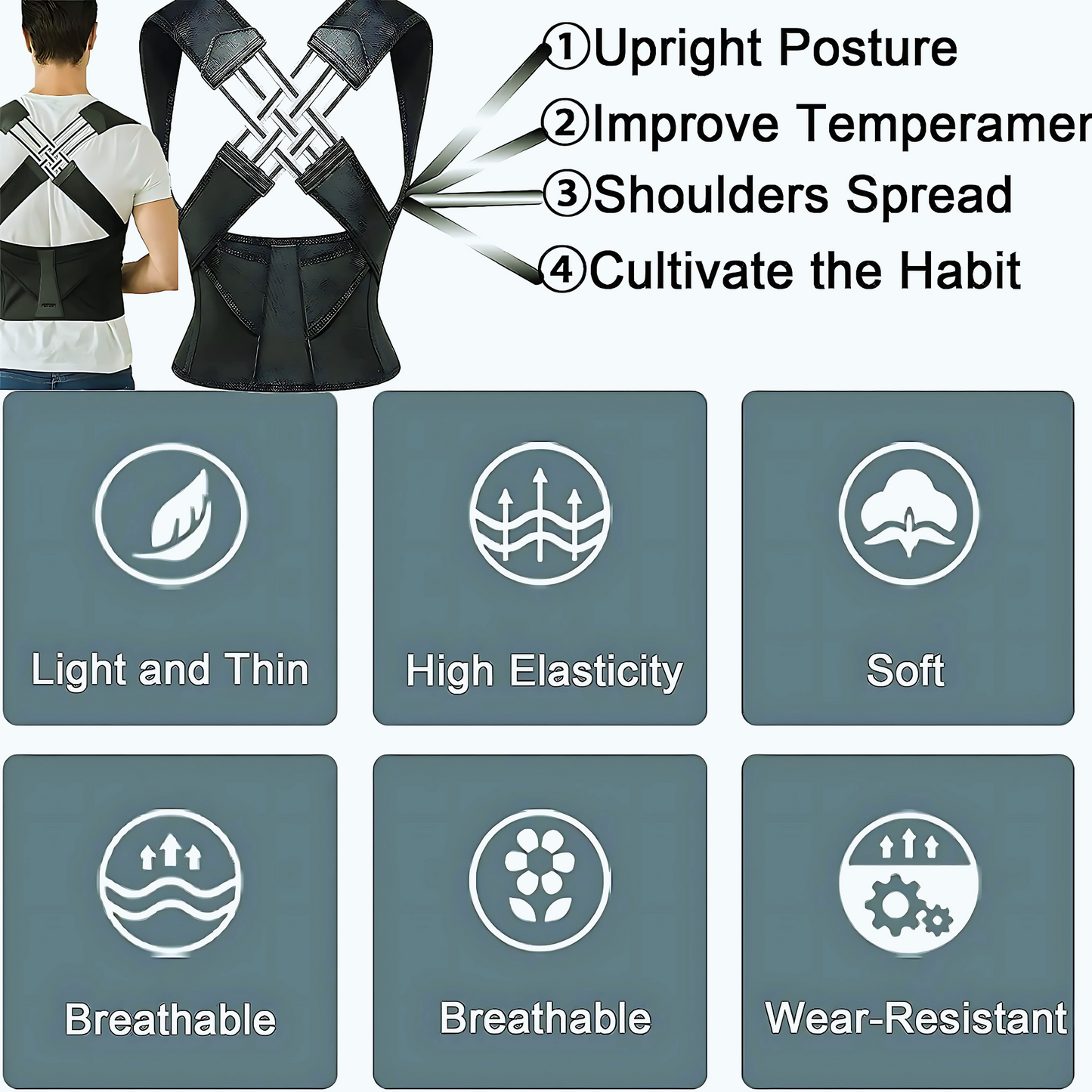 PosturePerfect Pro – Adjustable Posture Corrector Women/Men