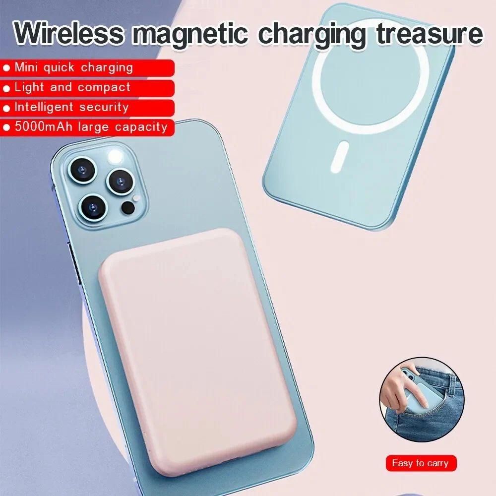 Ultra-Slim Magnetic Wireless Power Bank for iPhone - Fast Charging for iPhone 12, 13, 14, 15 Series