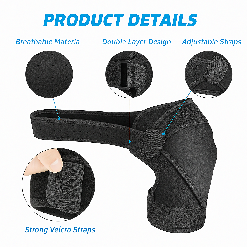 SPOSAFE Shoulder & Upper Back Support – Ergonomic Brace for Pain Relief, Posture Correction & Injury Recovery – Unisex Design, Fits Left or Right Shoulder